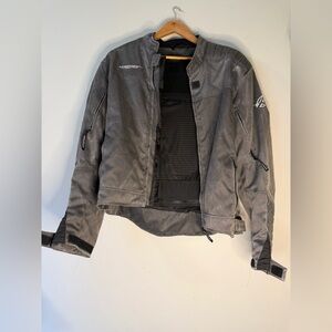 Xelement Women’s 2XL Motorcycle Jacket Gray Textile Riding Armor Biker Coat